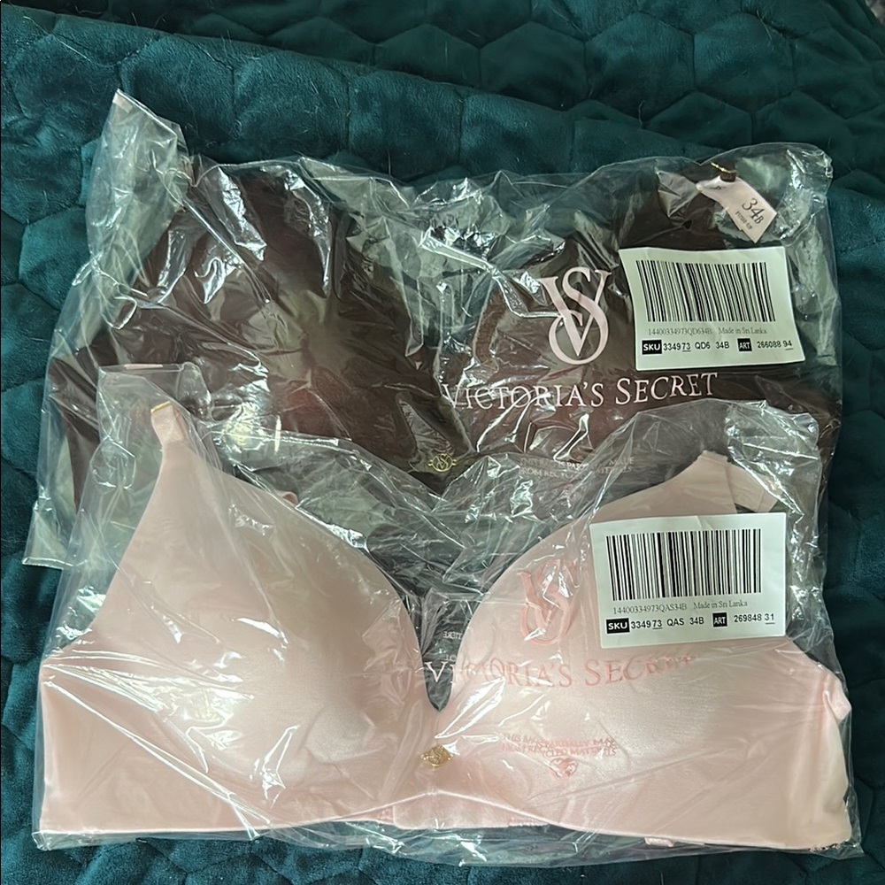Victoria's Secret push-up Pink and Brown Lace Bra